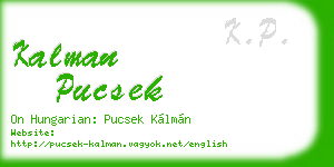 kalman pucsek business card