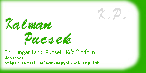 kalman pucsek business card
